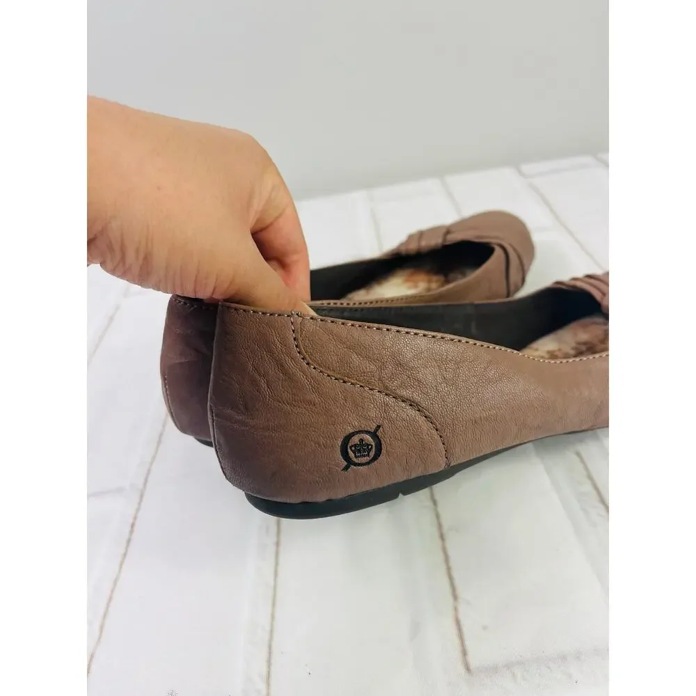 Born leather brown ballet flats size 8.5